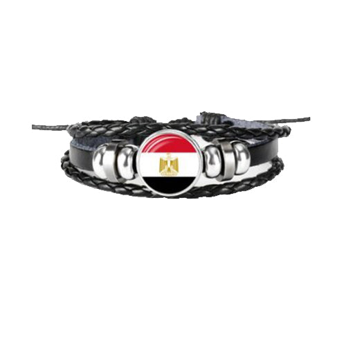 Braccialetto in pelle bandiera Egitto