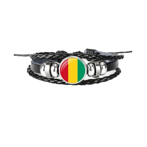 Braccialetto in pelle bandiera Guinea