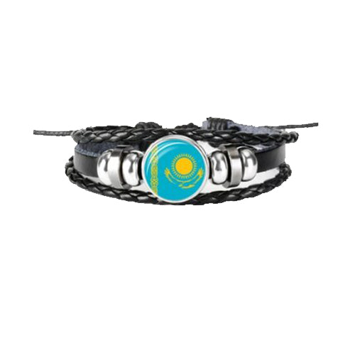 Braccialetto in pelle bandiera Kazakistan