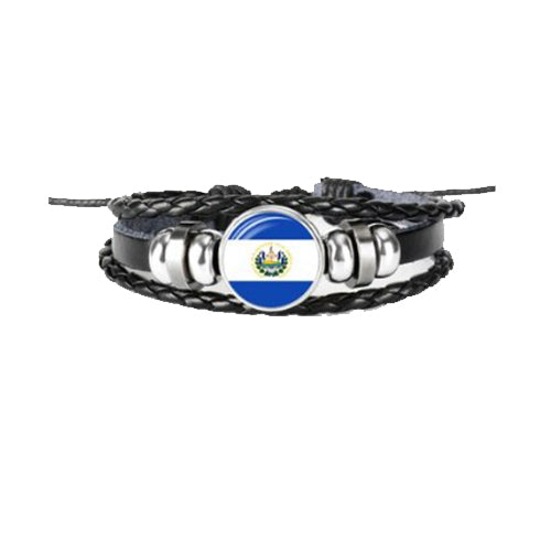 Braccialetto in pelle bandiera Salvador