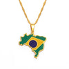 Collana bandiera Brasile colore oro