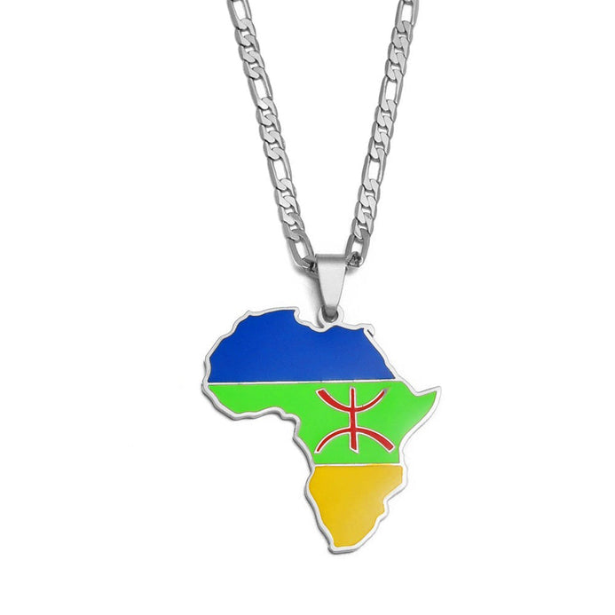 Collana bandiera Cabilia colore argento