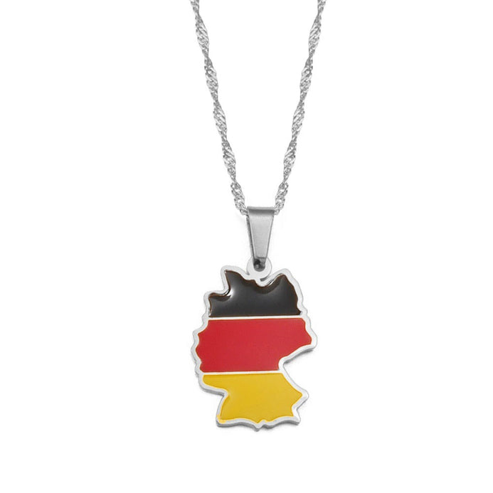 Collana bandiera Germania colore argento