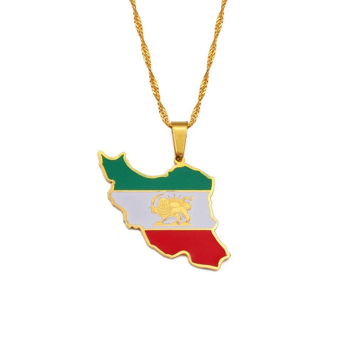 Collana bandiera Iran colore oro