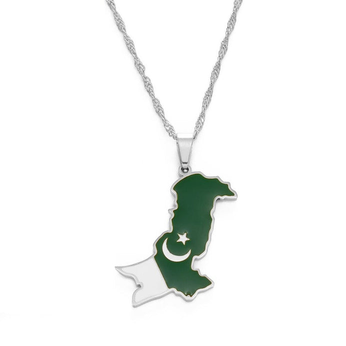 Collana bandiera Pakistan colore argento