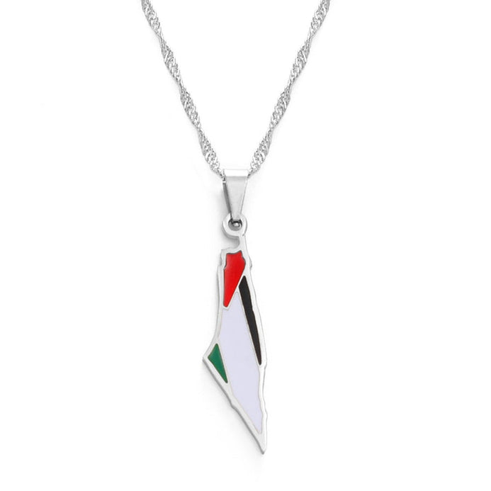 Collana bandiera Palestina colore argento