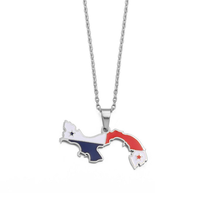 Collana bandiera Panama colore argento
