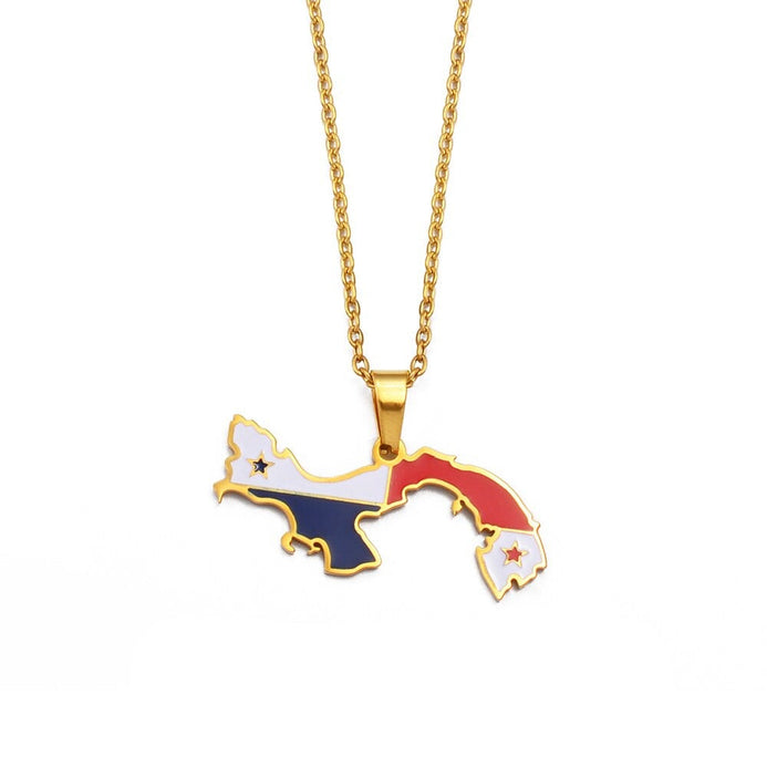Collana bandiera Panama colore oro