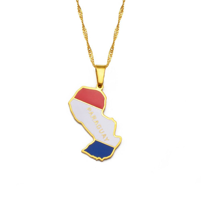 Collana bandiera Paraguay colore oro
