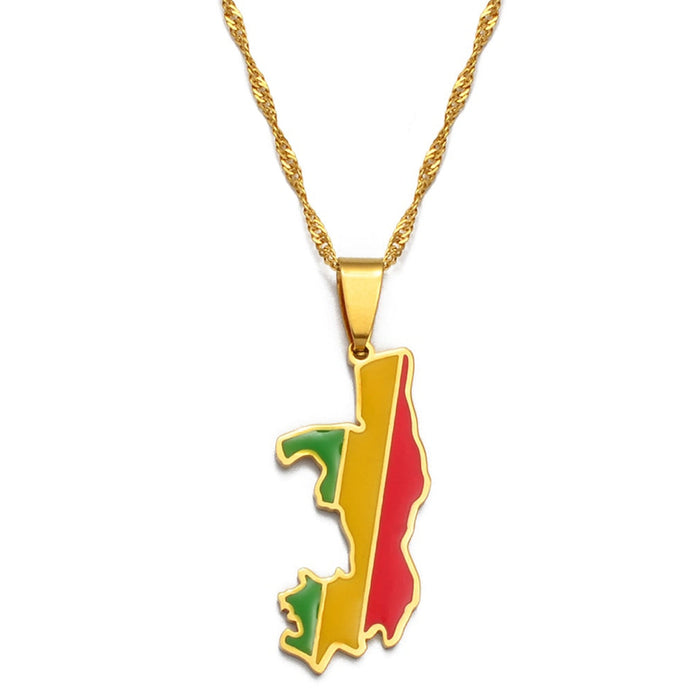 Collana bandiera Repubblica del Congo colore oro