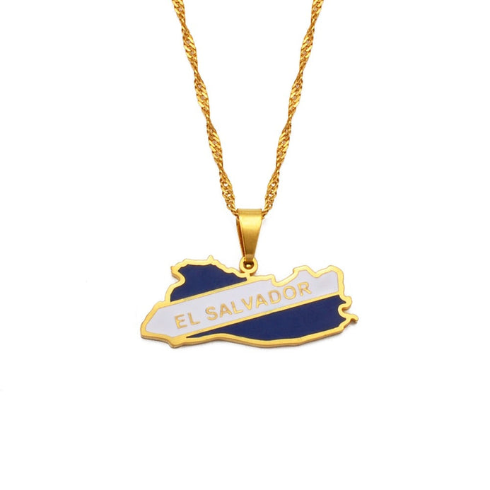 Collana bandiera Salvador colore oro