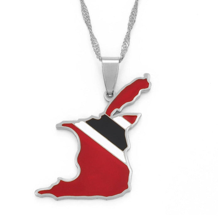Collana bandiera Trinidad e Tobago colore argento