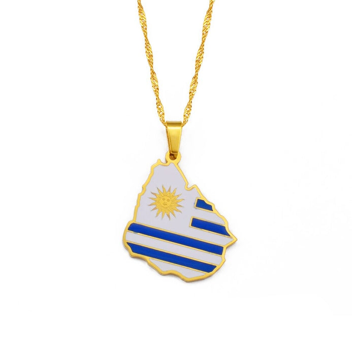 Collana bandiera Uruguay colore oro