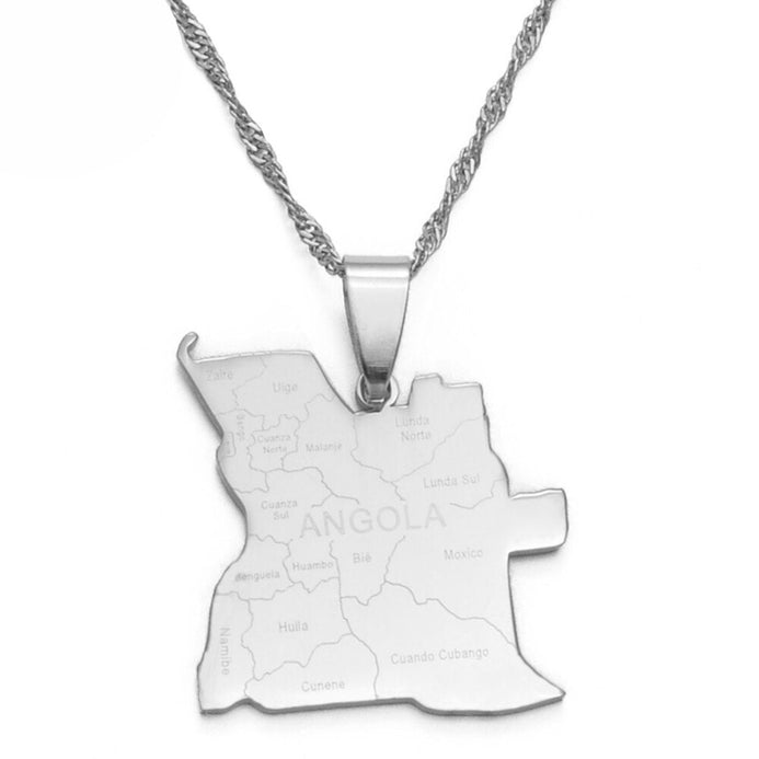 Collana carta Angola colore argento