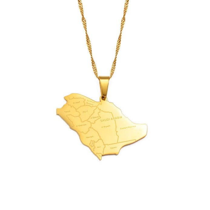 Collana carta Arabia Saudita colore oro