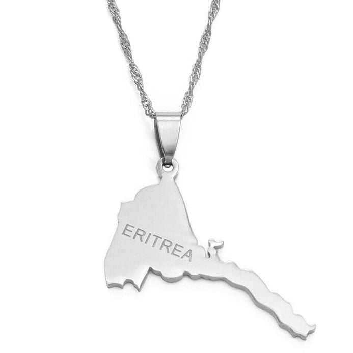 Collana carta Eritrea colore argento