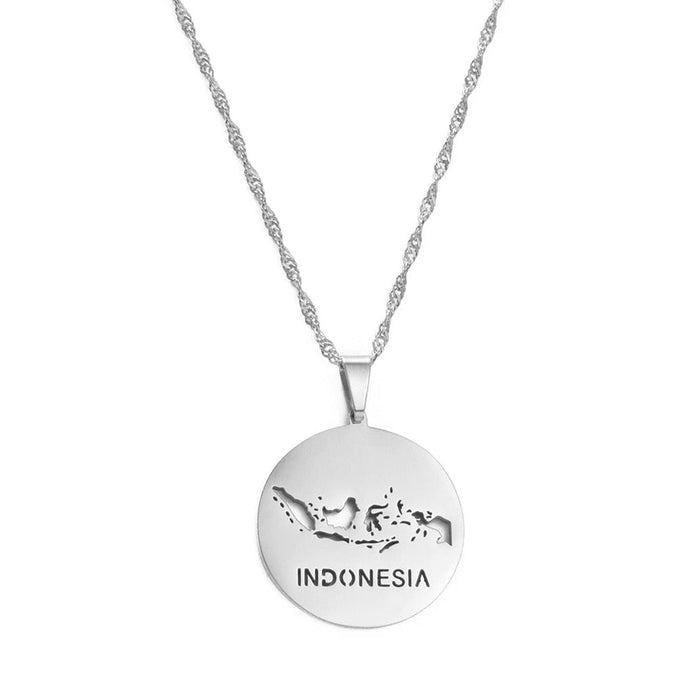 Collana carta Indonesia colore argento
