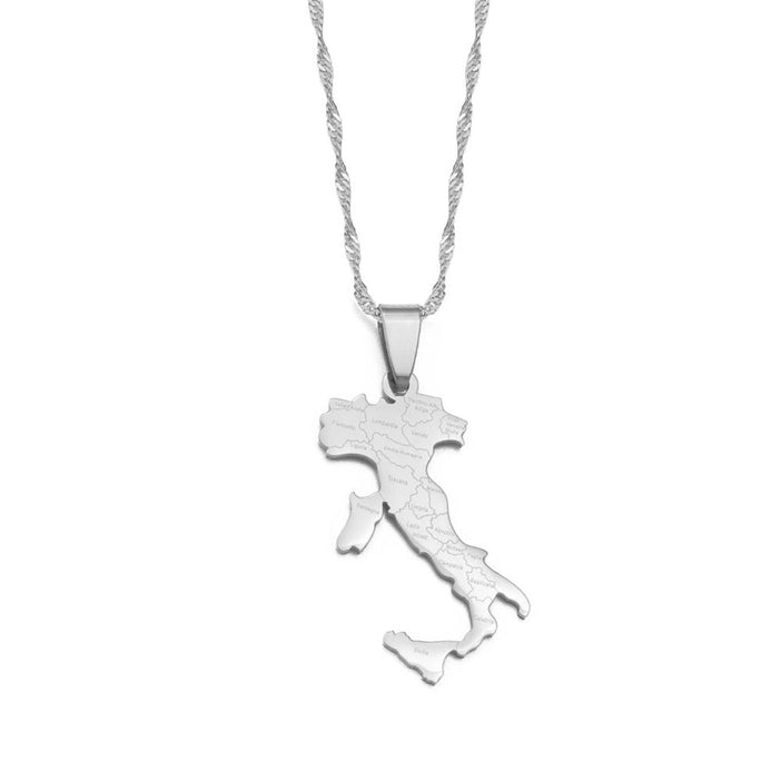 Collana carta Italia colore argento