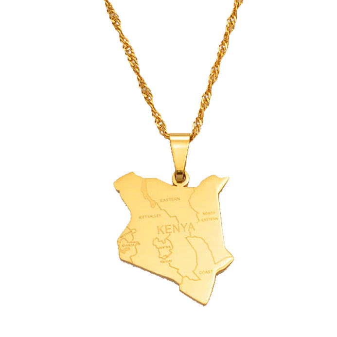 Collana carta Kenya colore oro