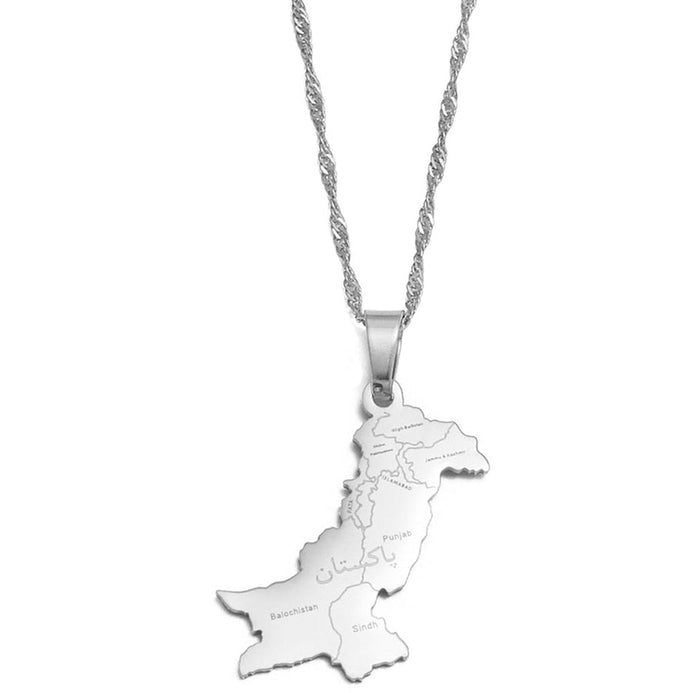 Collana carta Pakistan colore argento