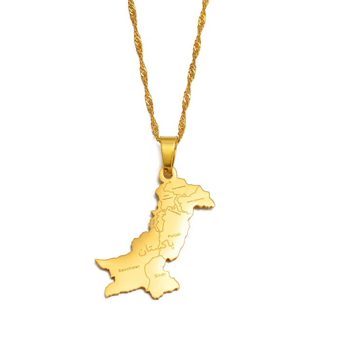 Collana carta Pakistan colore oro