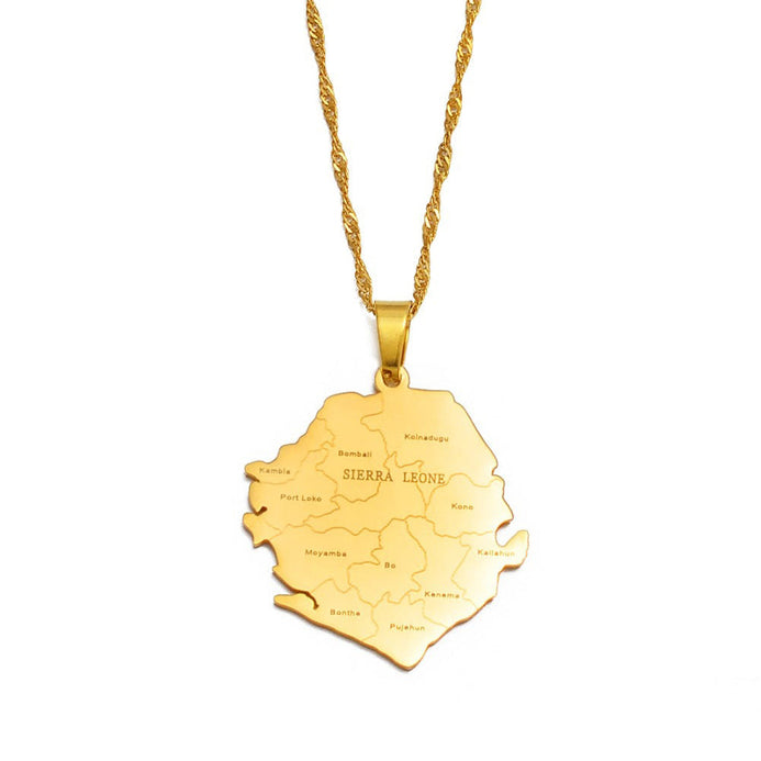 Collana carta Sierra Leone colore oro