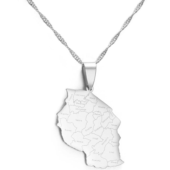 Collana carta Tanzania colore argento