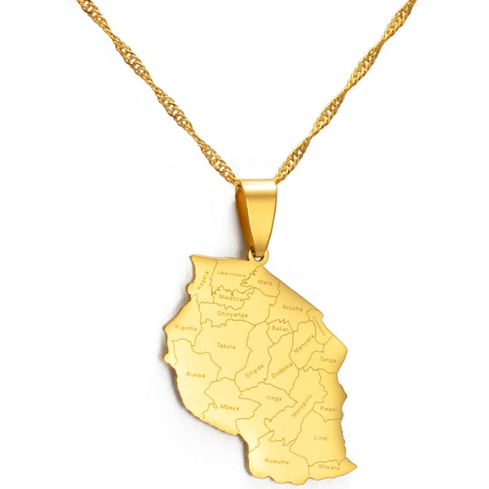 Collana carta Tanzania colore oro
