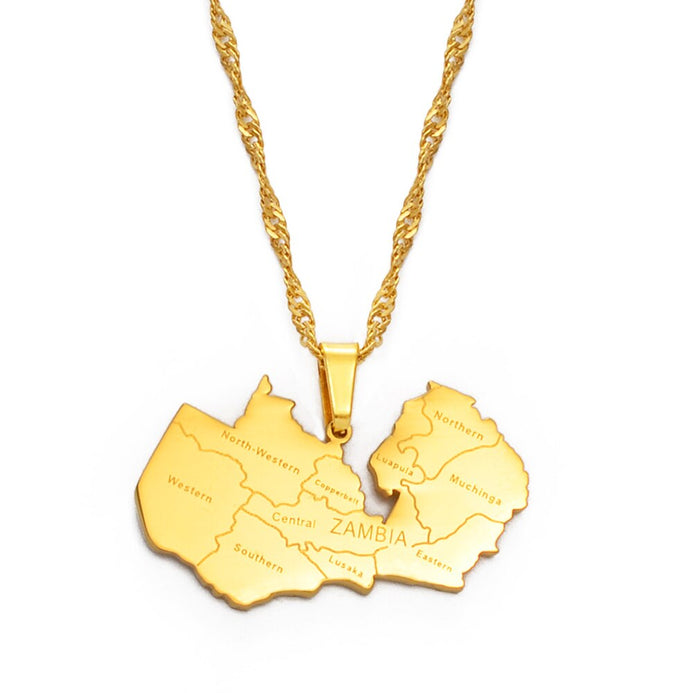 Collana carta Zambia colore oro