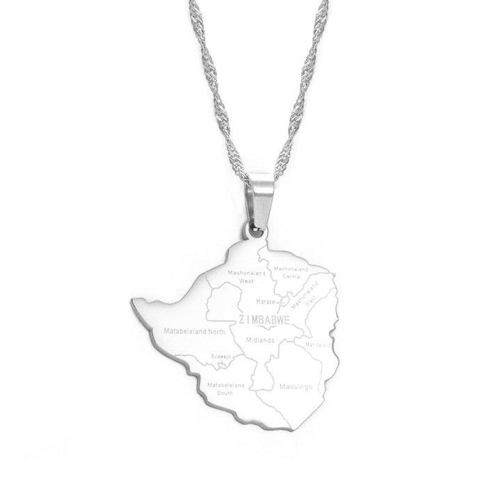 Collana carta Zimbabwe colore argento