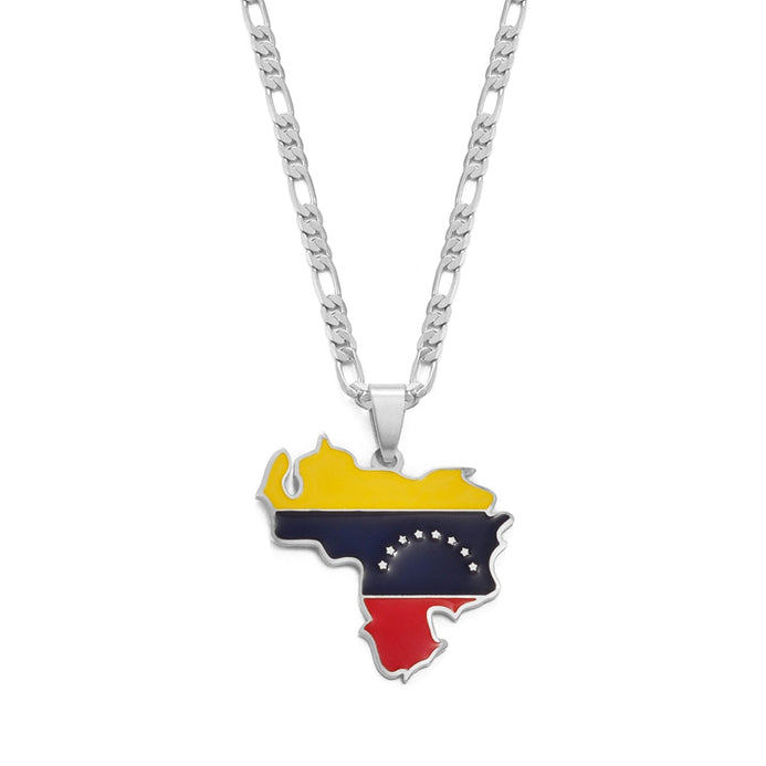 Collare bandiera Venezuela colore argento