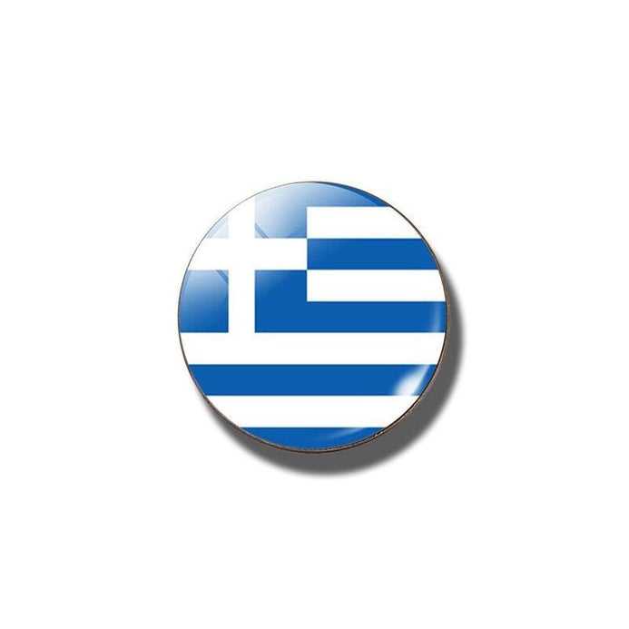 Spilla bandiera Grecia rotonda