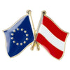 Spilla bandiere incrociate Austria & Unione Europea