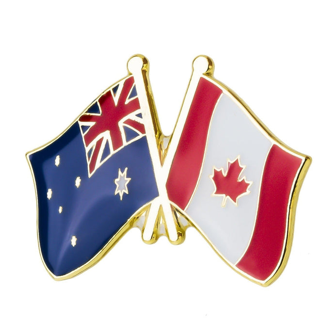 Spilla bandiere incrociate Canada & Australia