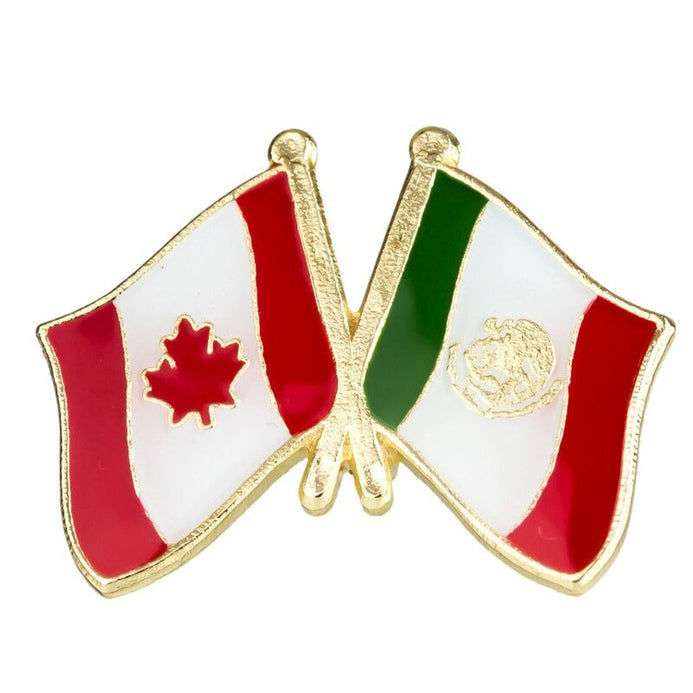 Spilla bandiere incrociate Canada & Messico
