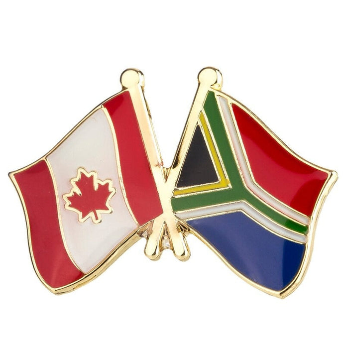 Spilla bandiere incrociate Canada & Sudafrica