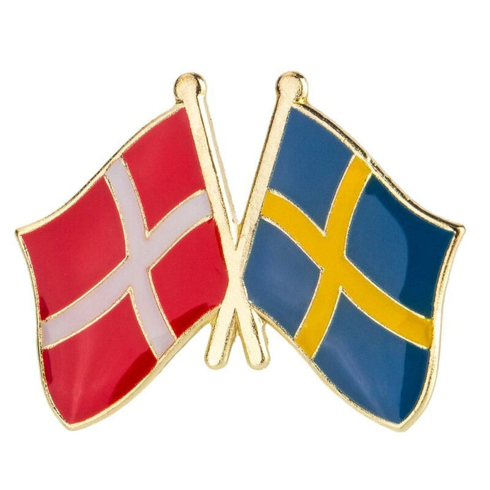 Spilla bandiere incrociate Danimarca & Svezia