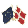 Spilla bandiere incrociate Danimarca & Unione Europea