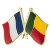 Spilla bandiere incrociate Francia & Benin