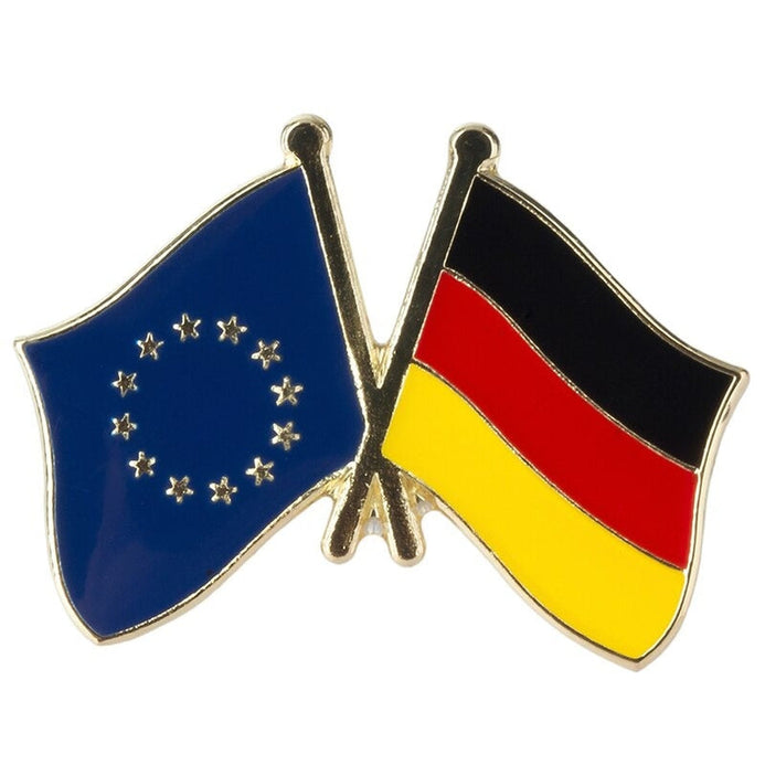 Spilla bandiere incrociate Germania & Unione Europea