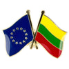 Spilla bandiere incrociate Lituania & Unione Europea