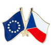 Spilla bandiere incrociate Repubblica Ceca & Unione Europea