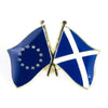 Spilla bandiere incrociate Scozia & Unione Europea