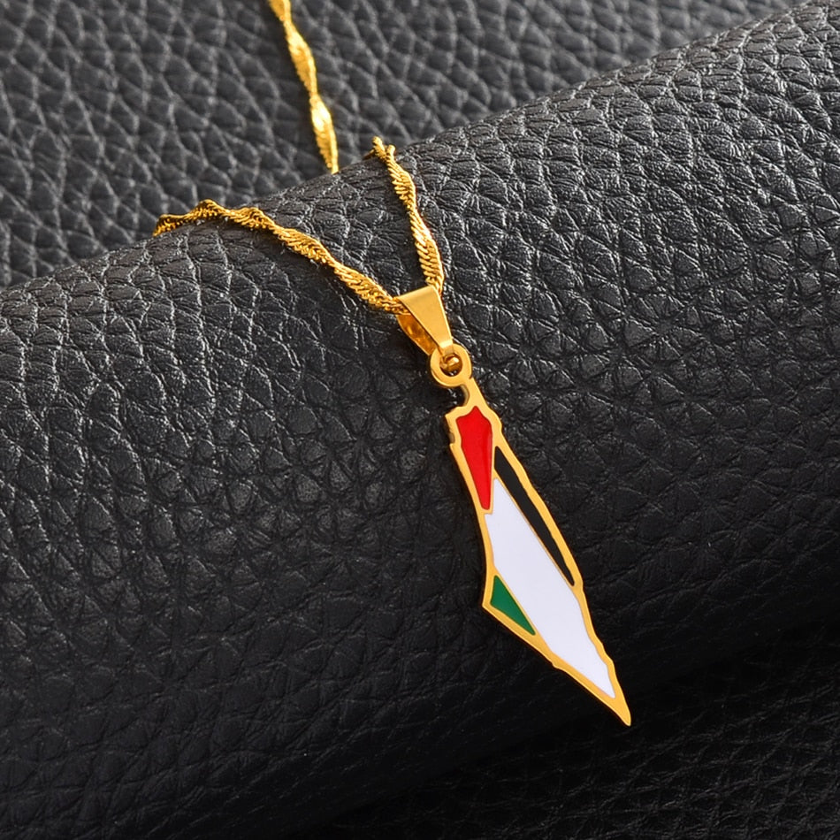 Collana bandiera Palestina colore oro