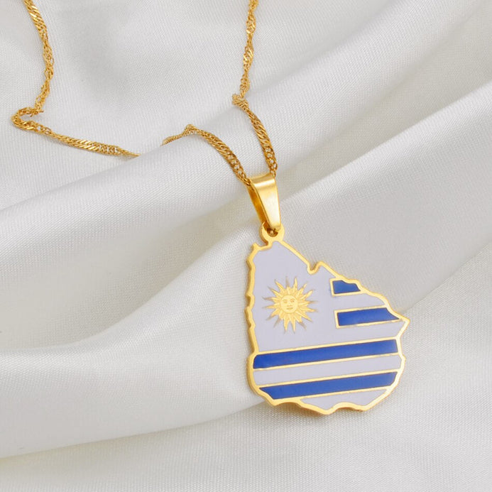 Collana bandiera Uruguay colore oro