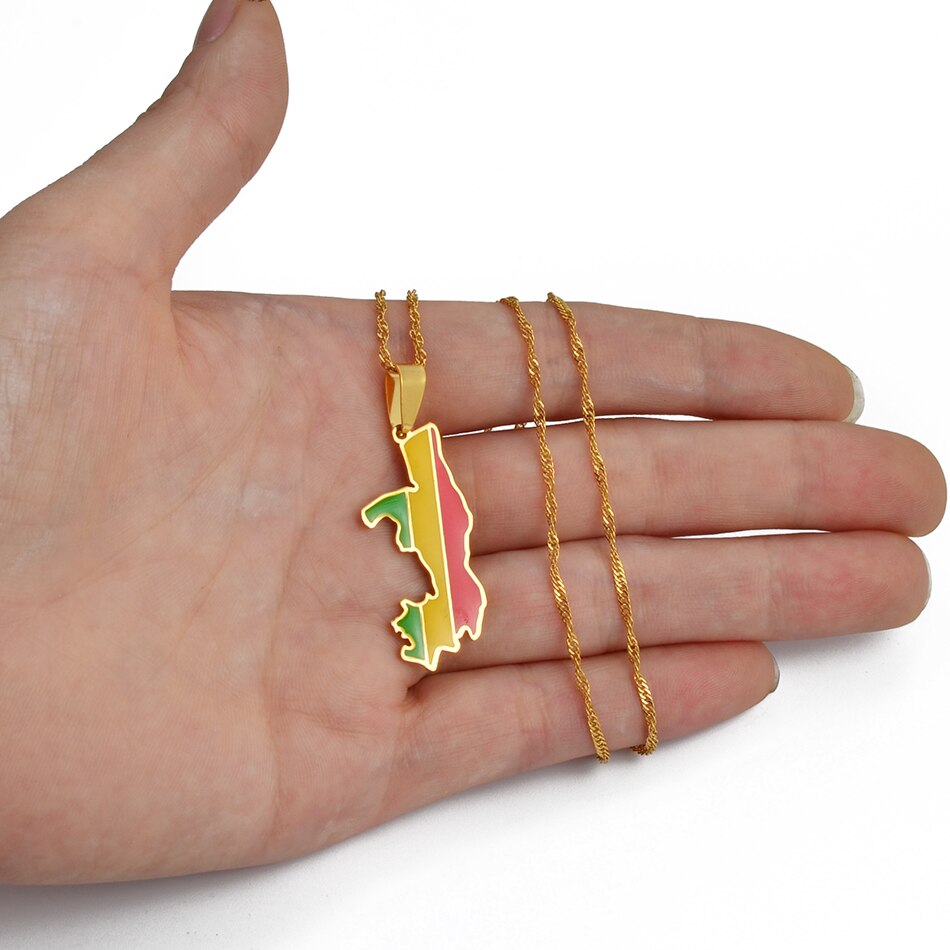 Collana bandiera Repubblica del Congo colore oro