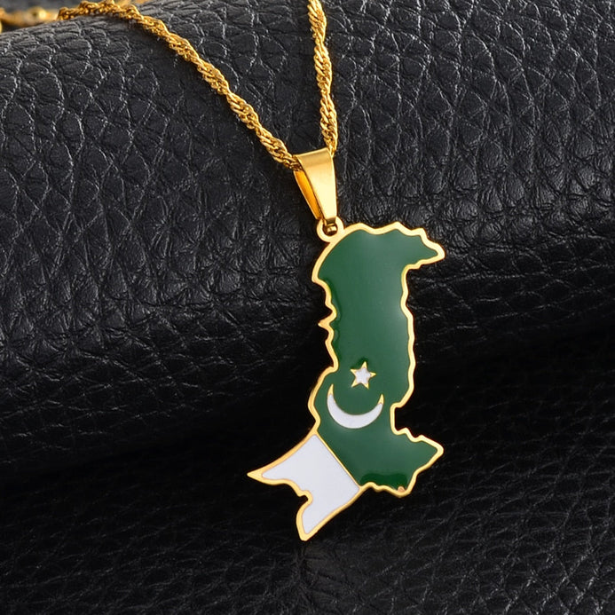Collana bandiera Pakistan colore oro