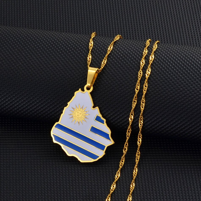 Collana bandiera Uruguay colore oro