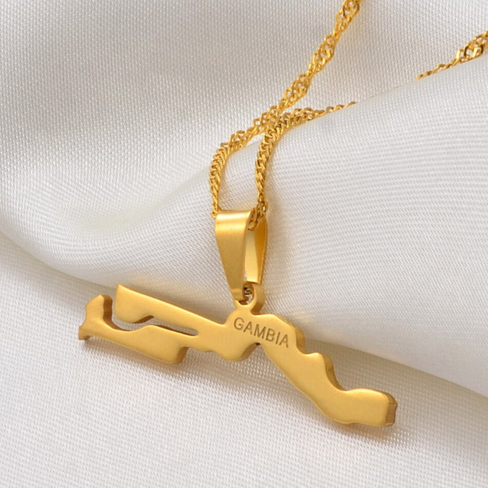 Collana carta Gambia colore oro