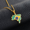 Collana bandiera Brasile colore oro
